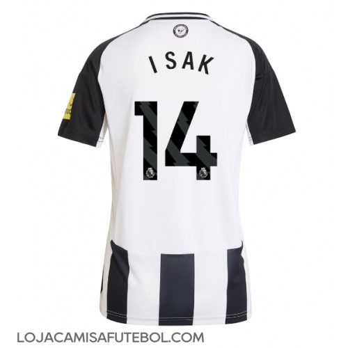 Camisa de Futebol Newcastle United Alexander Isak #14 Equipamento Principal Mulheres 2024-25 Manga Curta